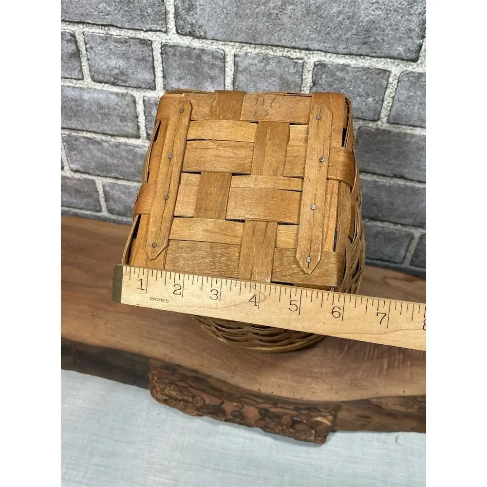 Vintage Longaberger Upright Basket Handwoven Rustic Home Decor
